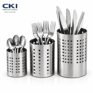 Stainless steel cutlery holder stand for hotels, restaurants and catering use