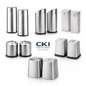 Stainless steel salt and pepper shaker set for hotels, restaurants, cafes and banquets